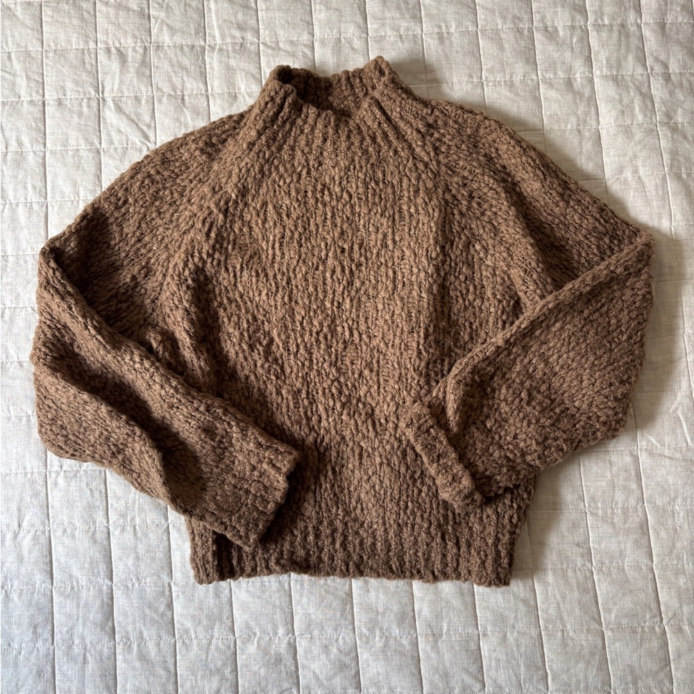 Maeve Textured Mockneck Sweater in Honey